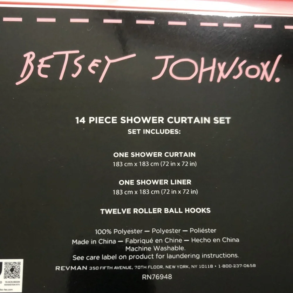 Betsey Johnson Halloween Ghost Print Shower Curtain Set